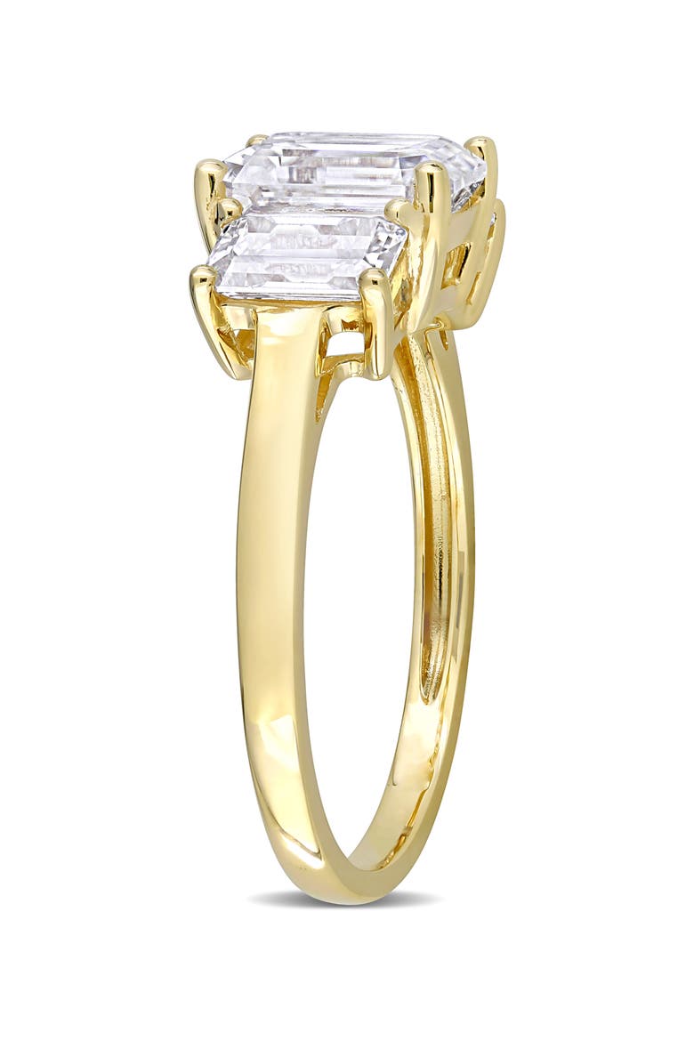 Emerald Cut Lab Created Moissanite Ring, Alternate, color, GOLD