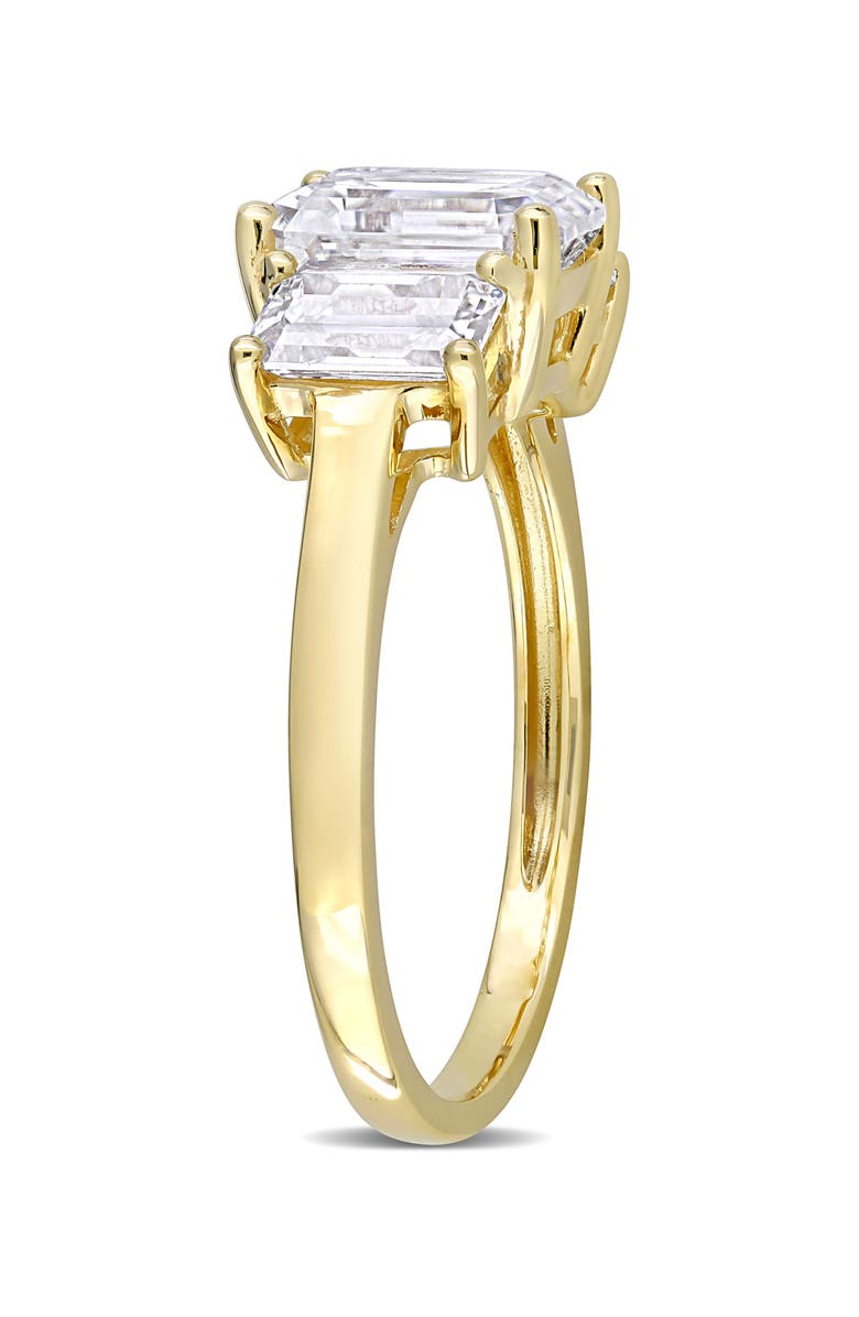DELMAR Emerald Cut Lab Created Moissanite Ring, Alternate, color, Gold