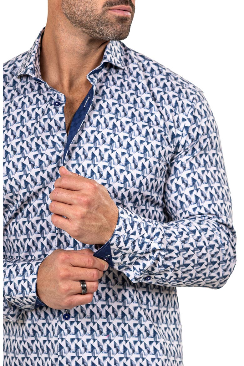 Eins Marthy Contemporary Fit Button-Up Shirt, Alternate, color, WHITE/BLUE