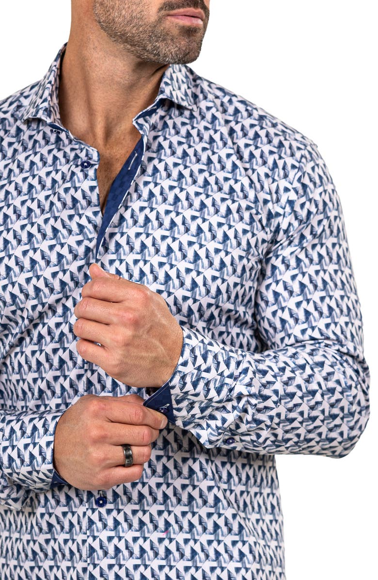 Maceoo Eins Marthy Contemporary Fit Button-Up Shirt, Alternate, color, White/Blue