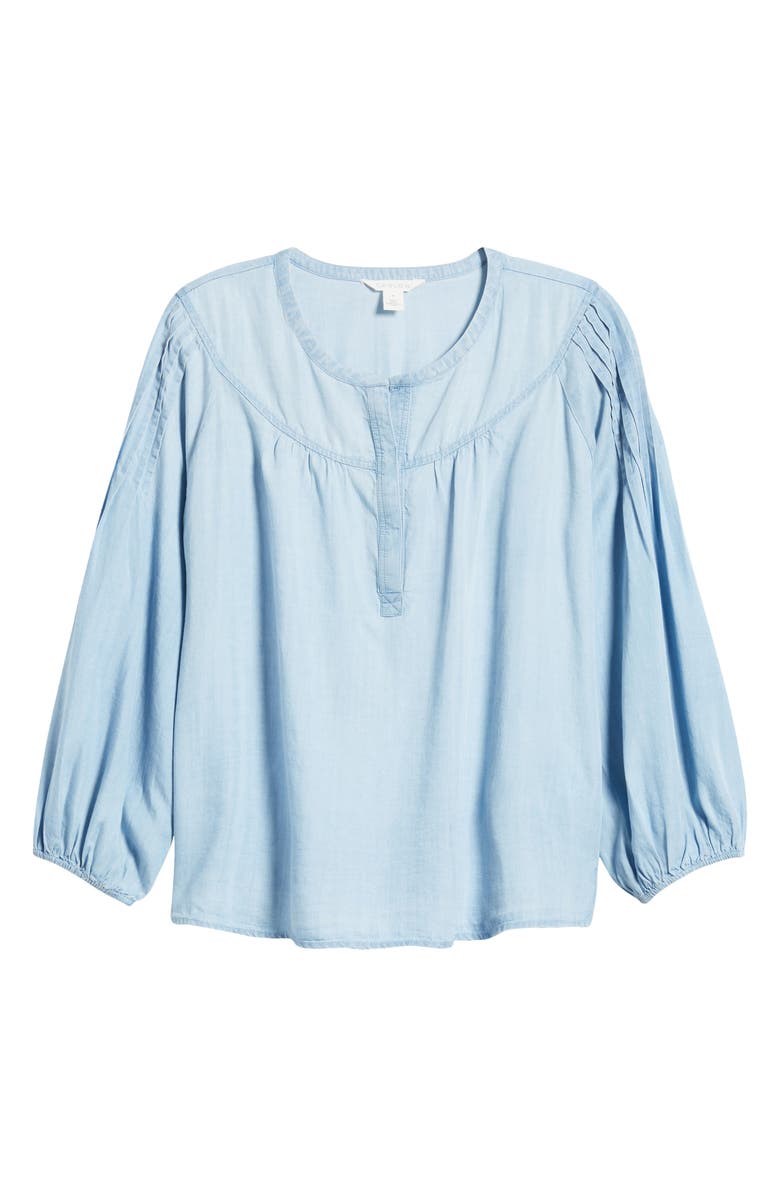 Caslon<sup>®</sup> Pintuck Sleeve Chambray Top, Alternate, color, 
