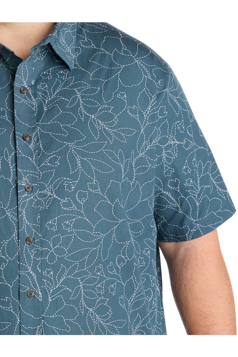 Big & Tall Floral Sport Shirt V2, Alternate, color, DARK SLATE