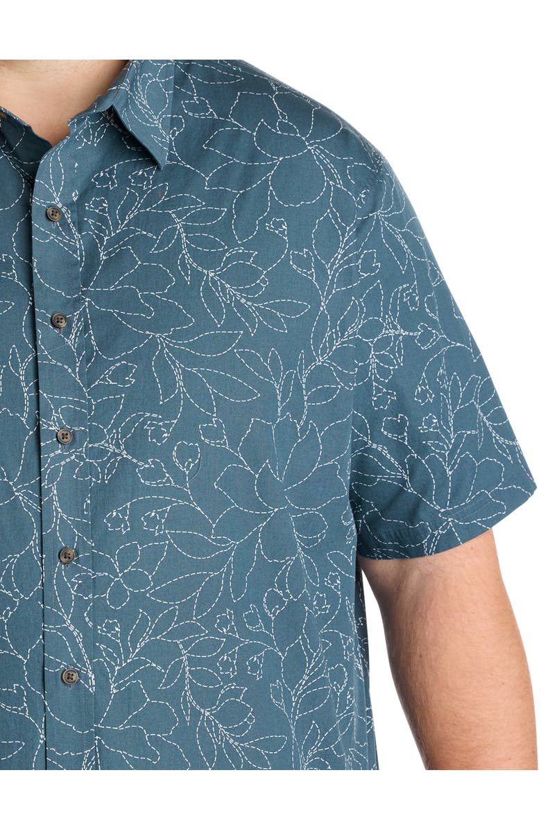 True Nation by DXL Big & Tall Floral Sport Shirt V2, Alternate, color, Dark Slate