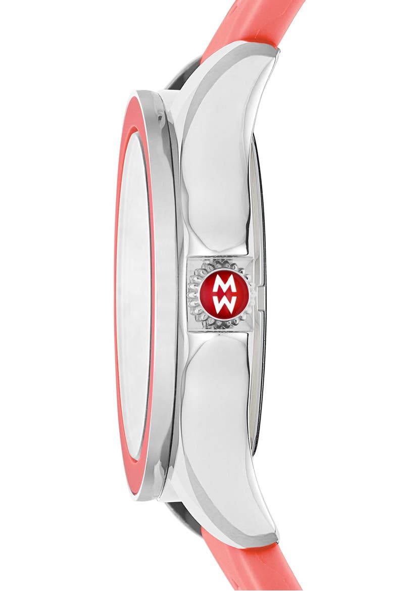 Cape Topaz Dial Watch Head & Silicone Strap, 40mm, Alternate, color, PINK/ SILVER