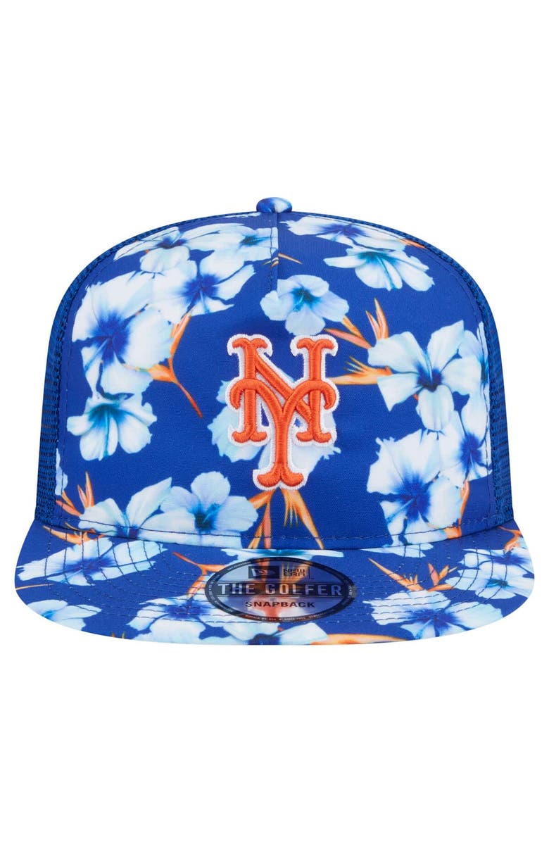 New Era Men's New Era Royal New York Mets Adventure Pattern Golfer Trucker Snapback Hat, Alternate, color, 