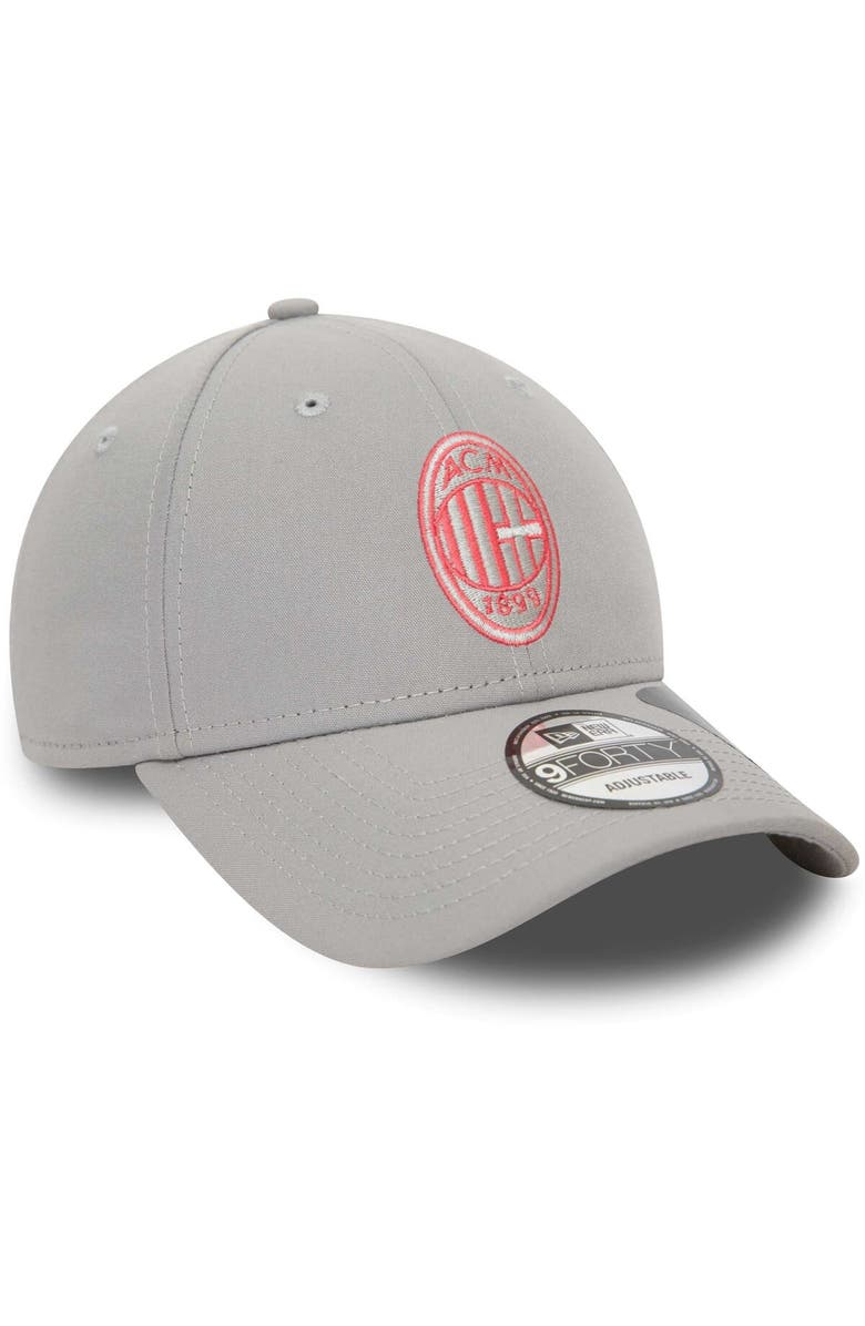 New Era Men's New Era Gray AC Milan Seasonal Color Repreve 9FORTY Adjustable Hat, Alternate, color, 