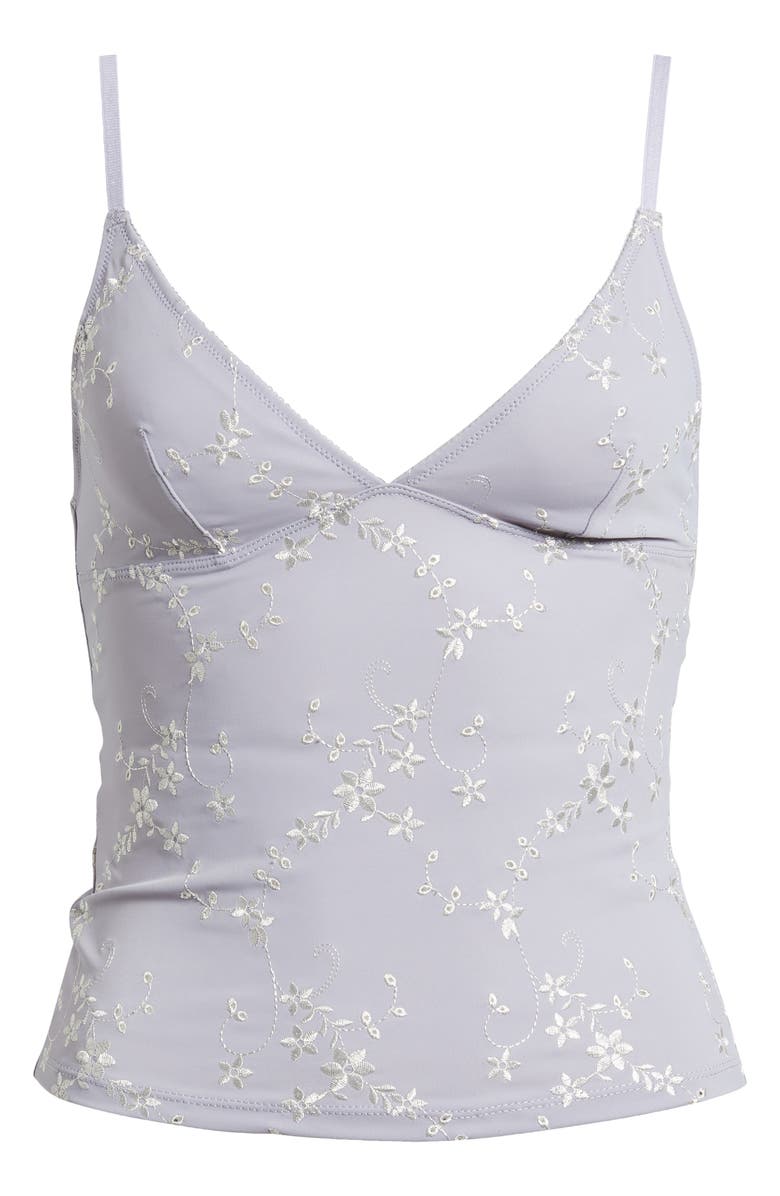 BDG Urban Outfitters Je T'aime Floral Embroidered Camisole, Alternate, color, Lilac