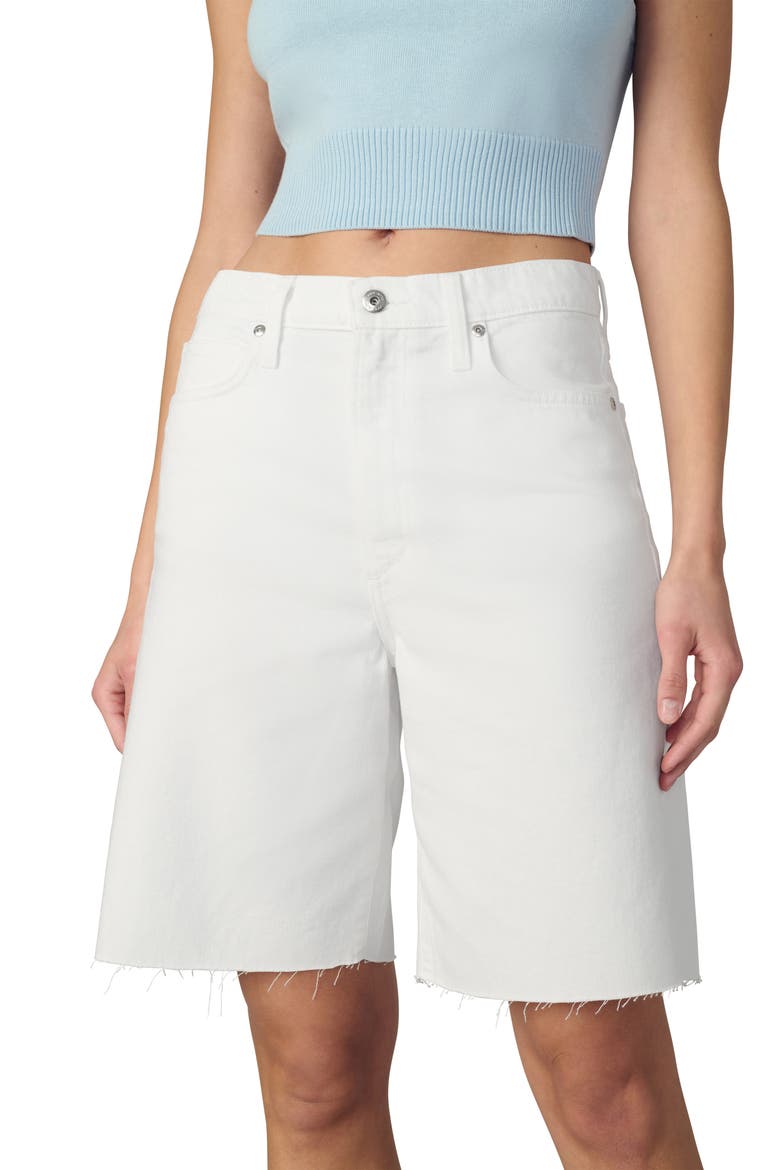 The Ryan Low Slung Cutoff Bermuda Denim Shorts, Alternate, color, WHITE