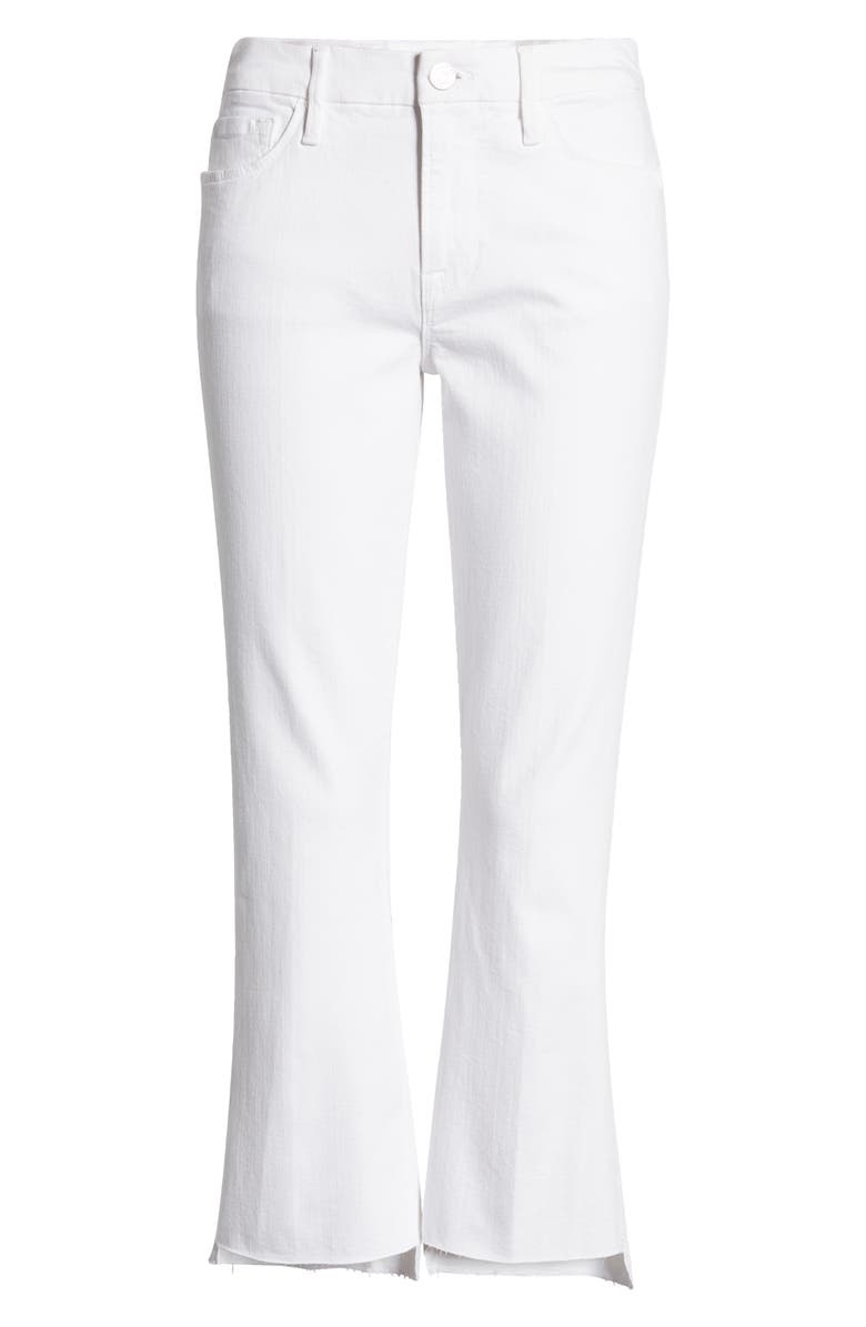 FRAME Le Crop Mini Boot Stagger Raw Hem Crop Bootcut Jeans, Alternate, color, 
