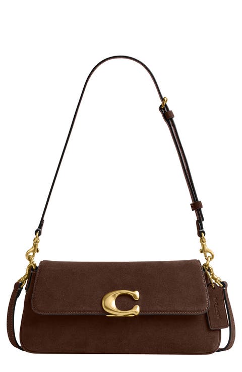 Jet Suede Shoulder Bag
