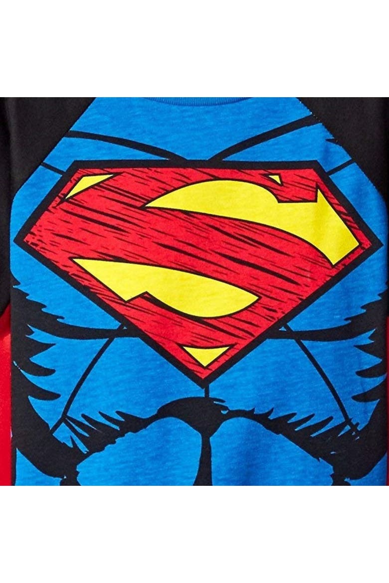 Justice League Tee with Detachable Cape, Alternate, color, Superman Blue