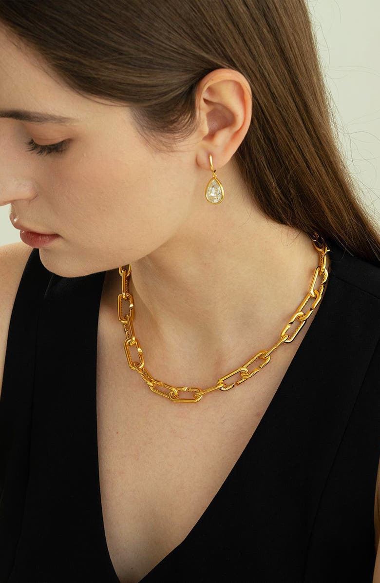 Bearfruit Jewelry Sterling Silver 18k Gold Plated Kate Chain Necklace Holiday Gift Idea, Alternate, color, Gold