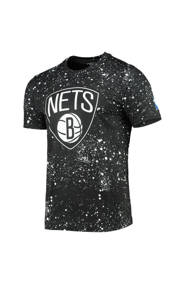 FISLL Men's FISLL Black Brooklyn Nets Splatter Print T-Shirt, Alternate, color, Black