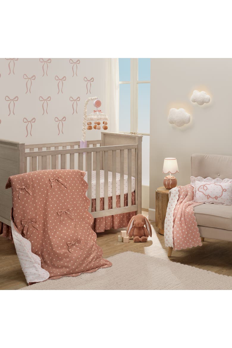 Coco 3-Piece Reversible Cotton Polka Dot Baby Crib Bedding Set, Alternate, color, Brown