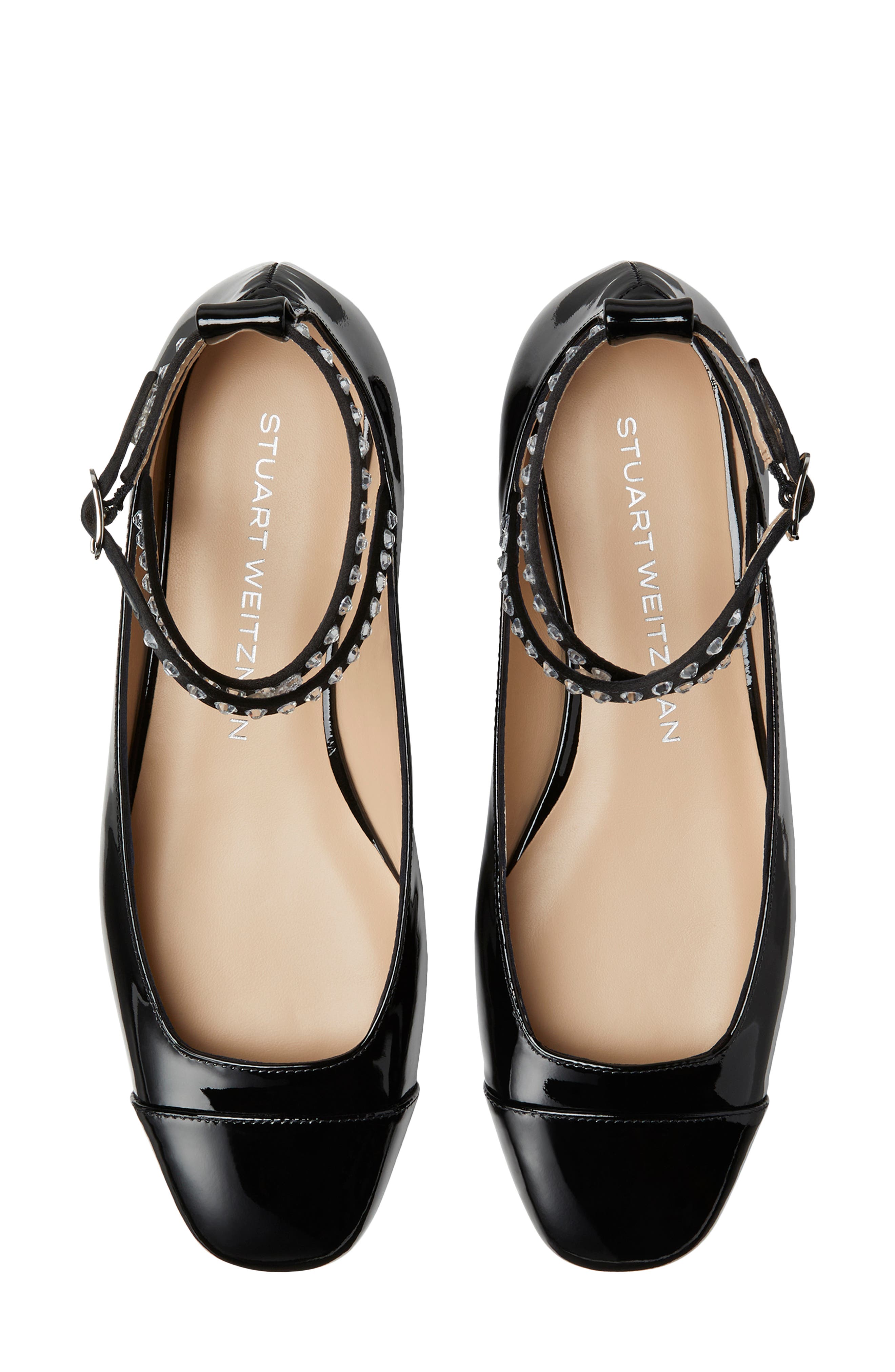 Eden Crystal Embellished Flat, Alternate, color, BLACK/ CLEAR