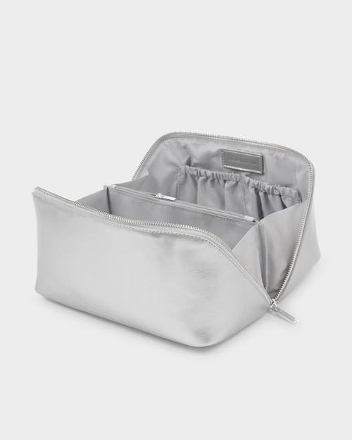 Katie Loxton Large Patent Crackle Makeup And Toiletry Bag In Silver