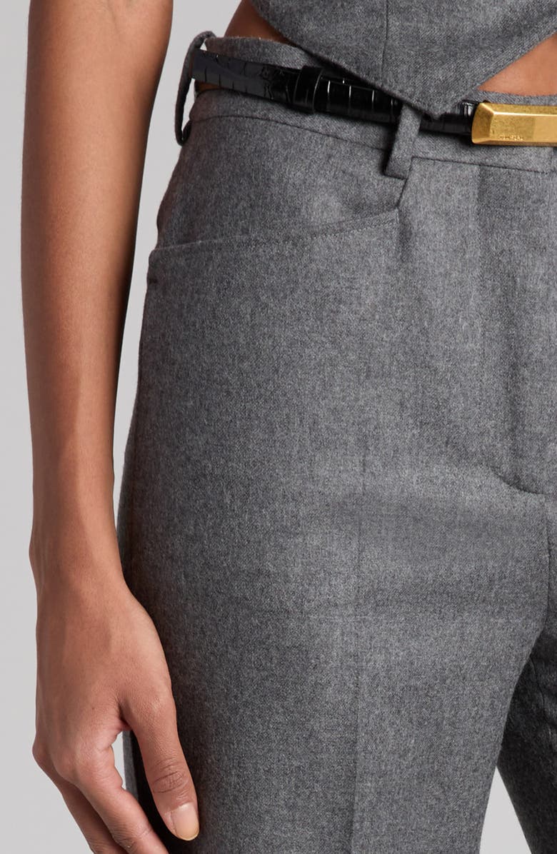 TOM FORD Metallic Stripe Wool Flannel Bootcut Pants, Alternate, color, 