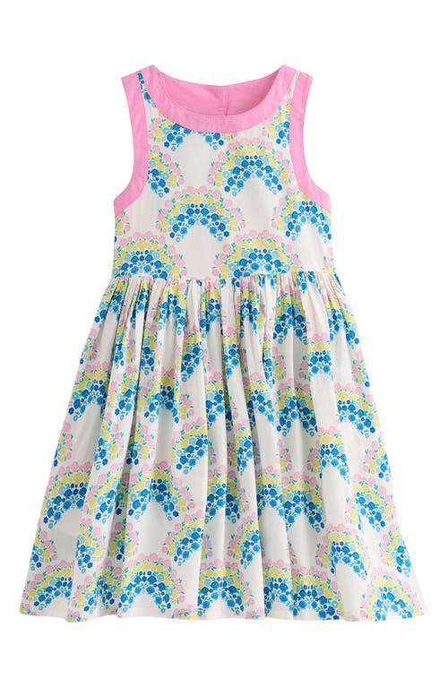 Mini Boden Kids' Harlow Shell Print Strappy Cotton Sundress In Soft Ivory Rainbow Shells