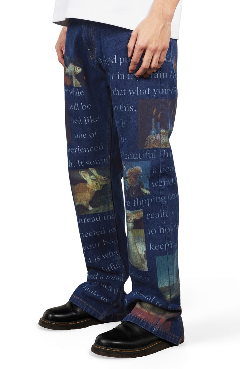 PLEASURES Connections Relaxed Straight Leg Jeans, Alternate, color, Washed Indigo