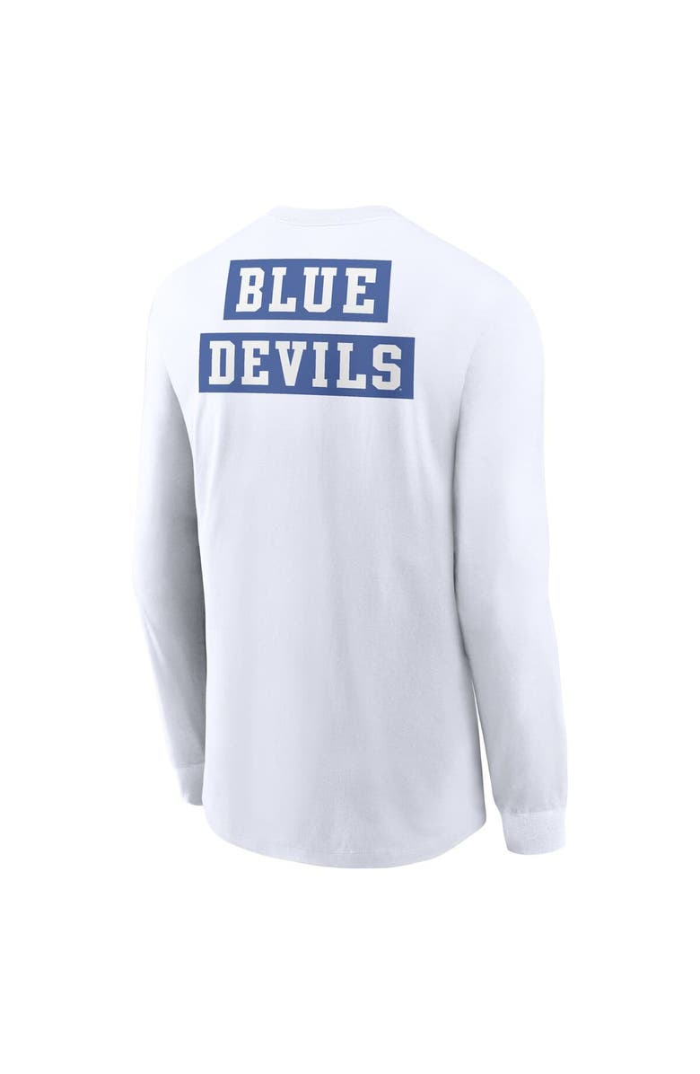 Nike Men's Nike White Duke Blue Devils Two-Hit Classic Location Long Sleeve T-Shirt, Alternate, color, White
