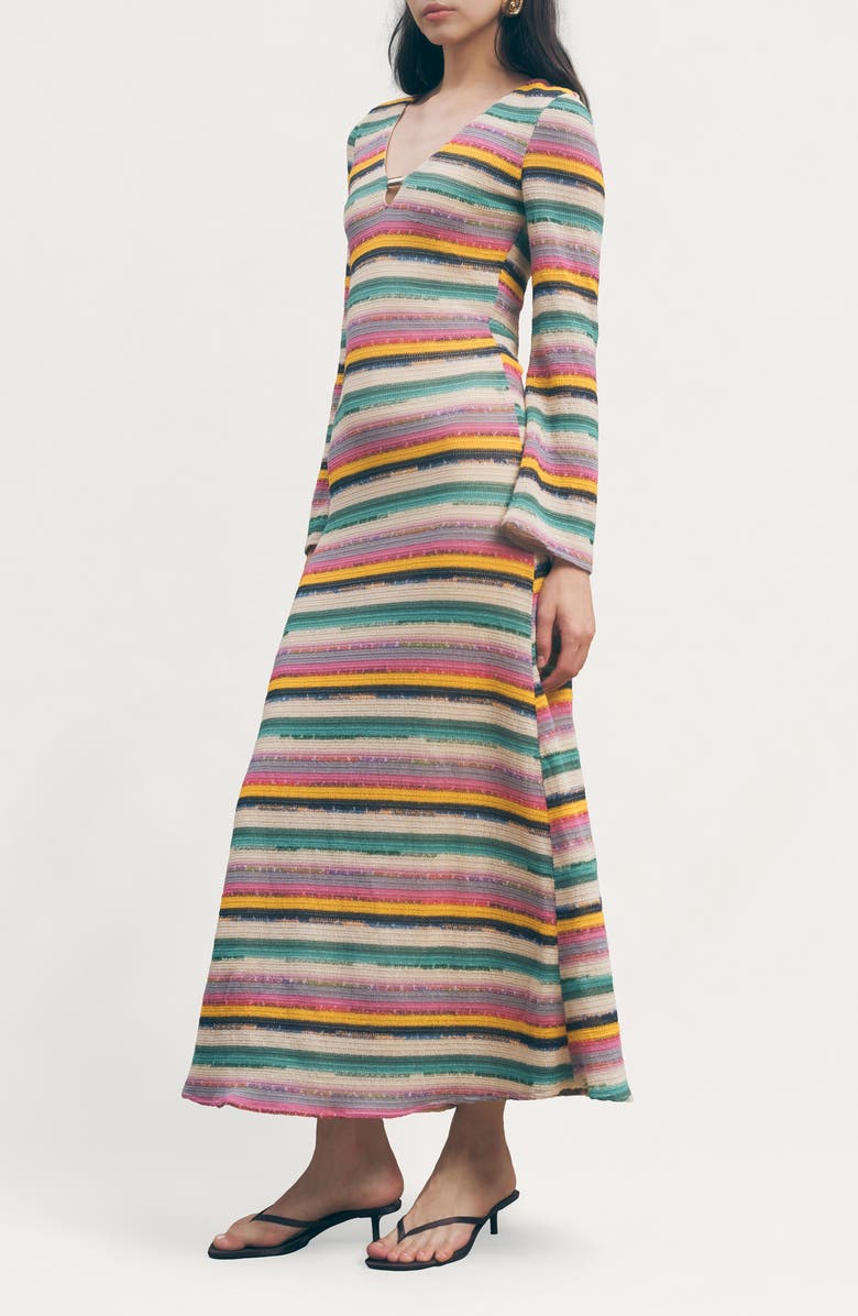 MAUDE CLUB Priscilla Long Sleeve Stripe Knit Dress, Alternate, color, Multi Plaid
