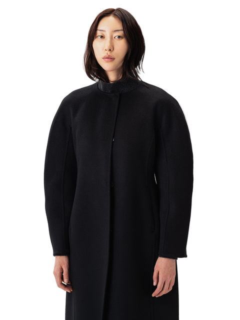 Oval-Sleeve Cashmere Coat