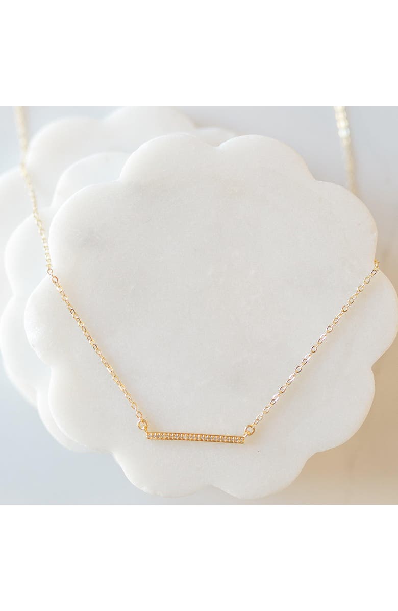 Ivy & Pearl Co. Golden Bar Minimalist Necklace, Main, color, Gold