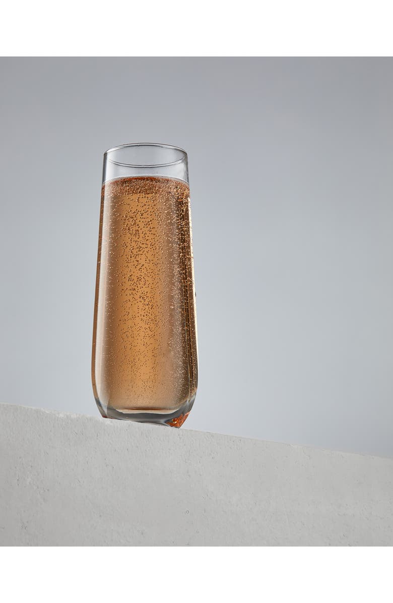 JoyJolt Milo Set of 4 Stemless Champagne Glasses, Alternate, color, Clear