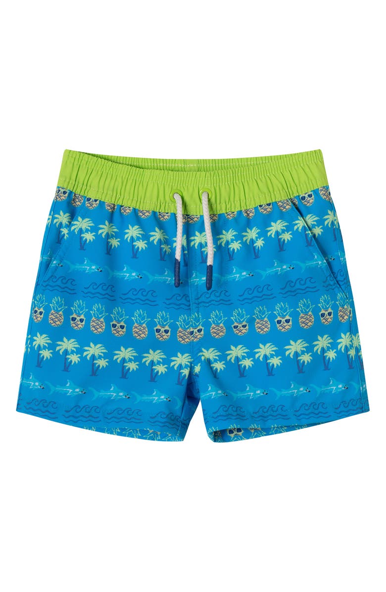 Andy & Evan Long Sleeve Two-Piece Rashguard Swimsuit, Alternate, color, White Lime