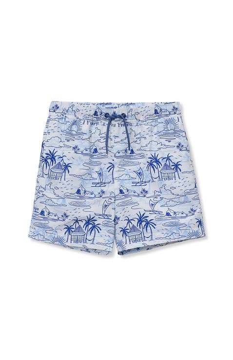 Boys Print Swim Trunks