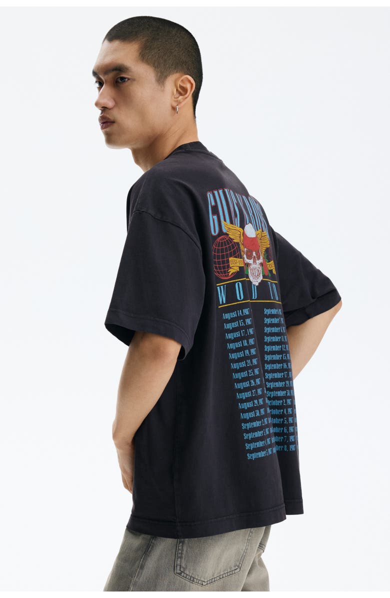 H&M Oversized Fit T-shirt, Alternate, color, Black/Guns N' Roses