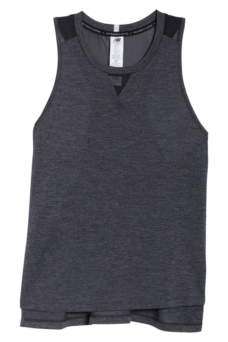 Impact Run Mesh Tank, Alternate, color, BLACK HEATHER