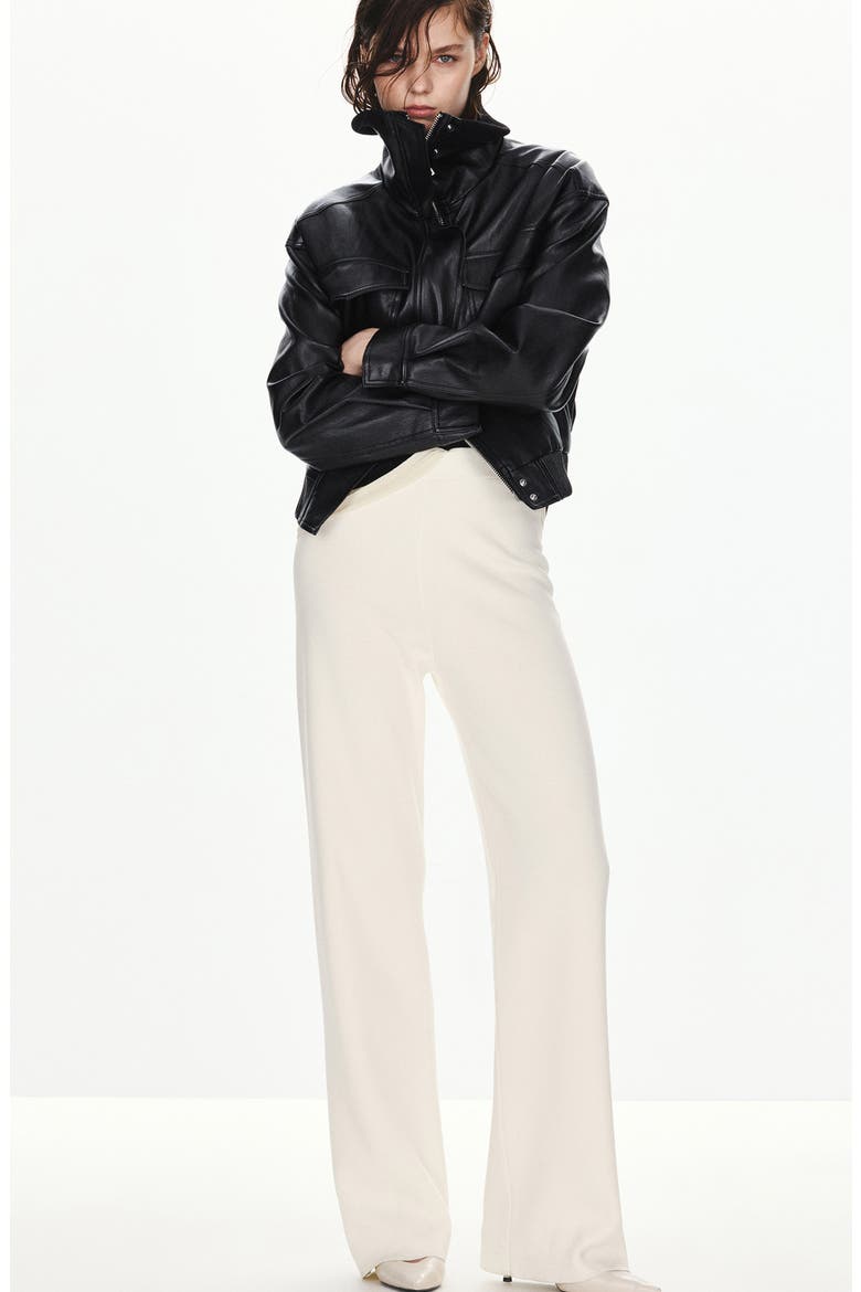 Fine Knit Straight Leg Pants, Alternate, color, ECRU