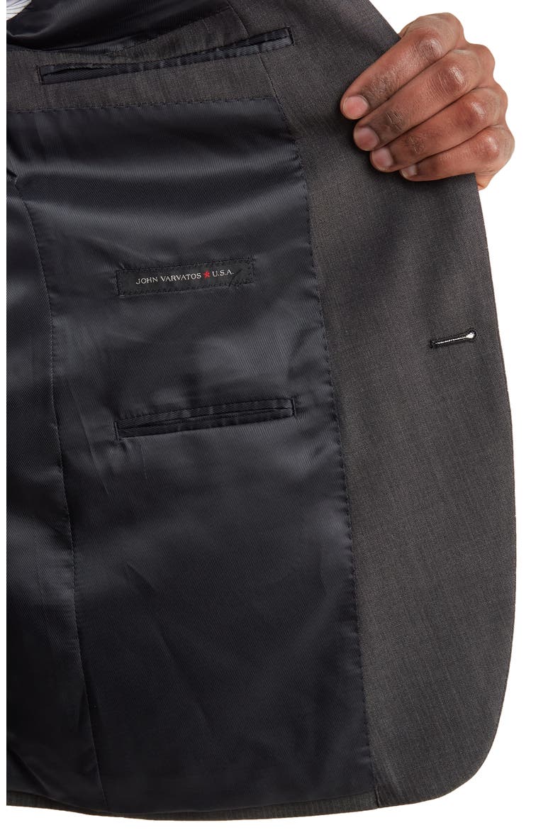 Charcoal Herringbone Two-Button Notch Lapel Wool Suit, Alternate, color, CHARCOAL
