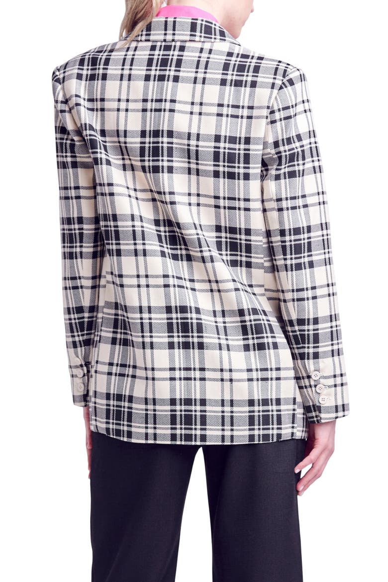 Plaid Blazer, Alternate, color, CREAM
