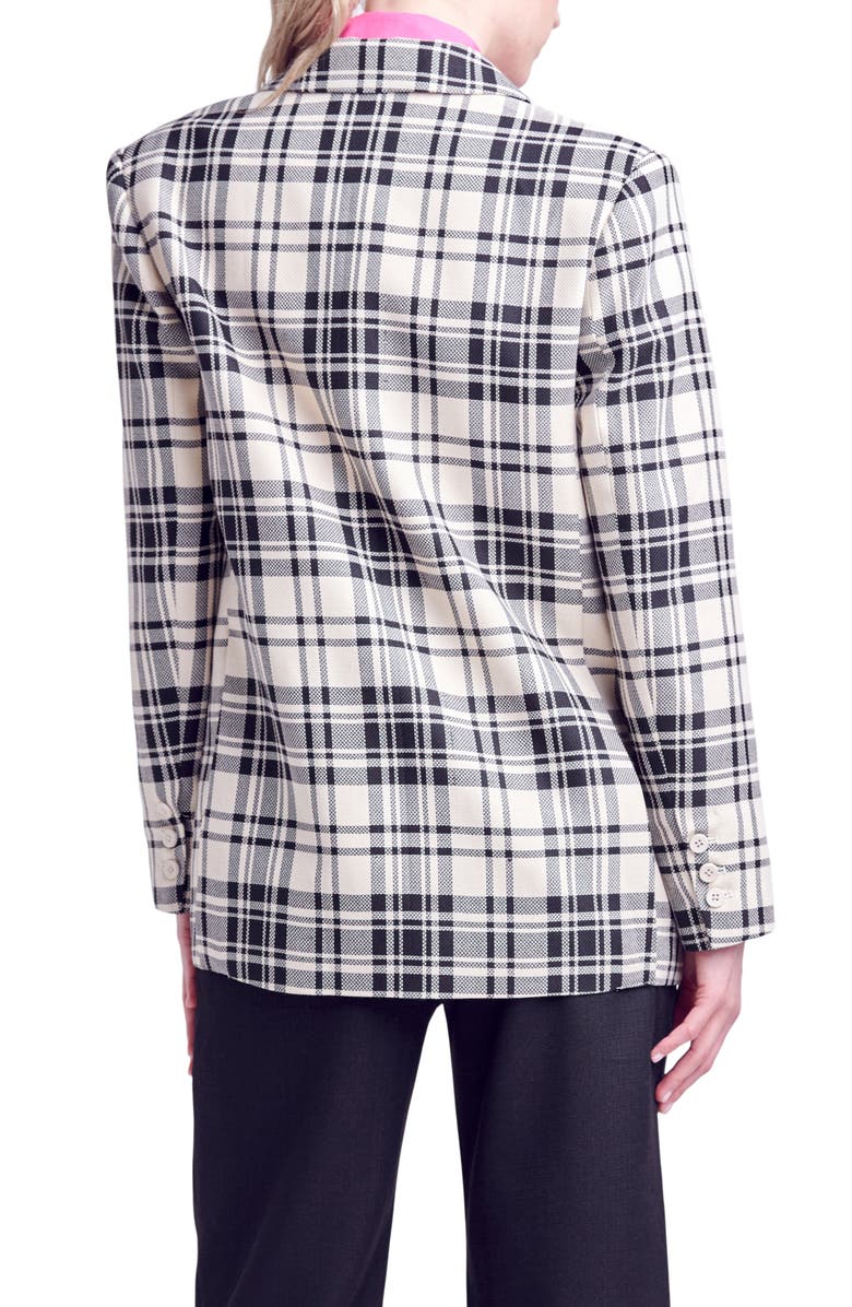 English Factory Plaid Blazer, Alternate, color, Cream