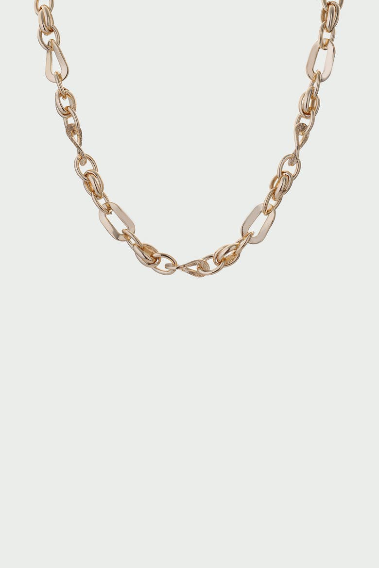 Wave Chain Necklace, Main, color, Gold