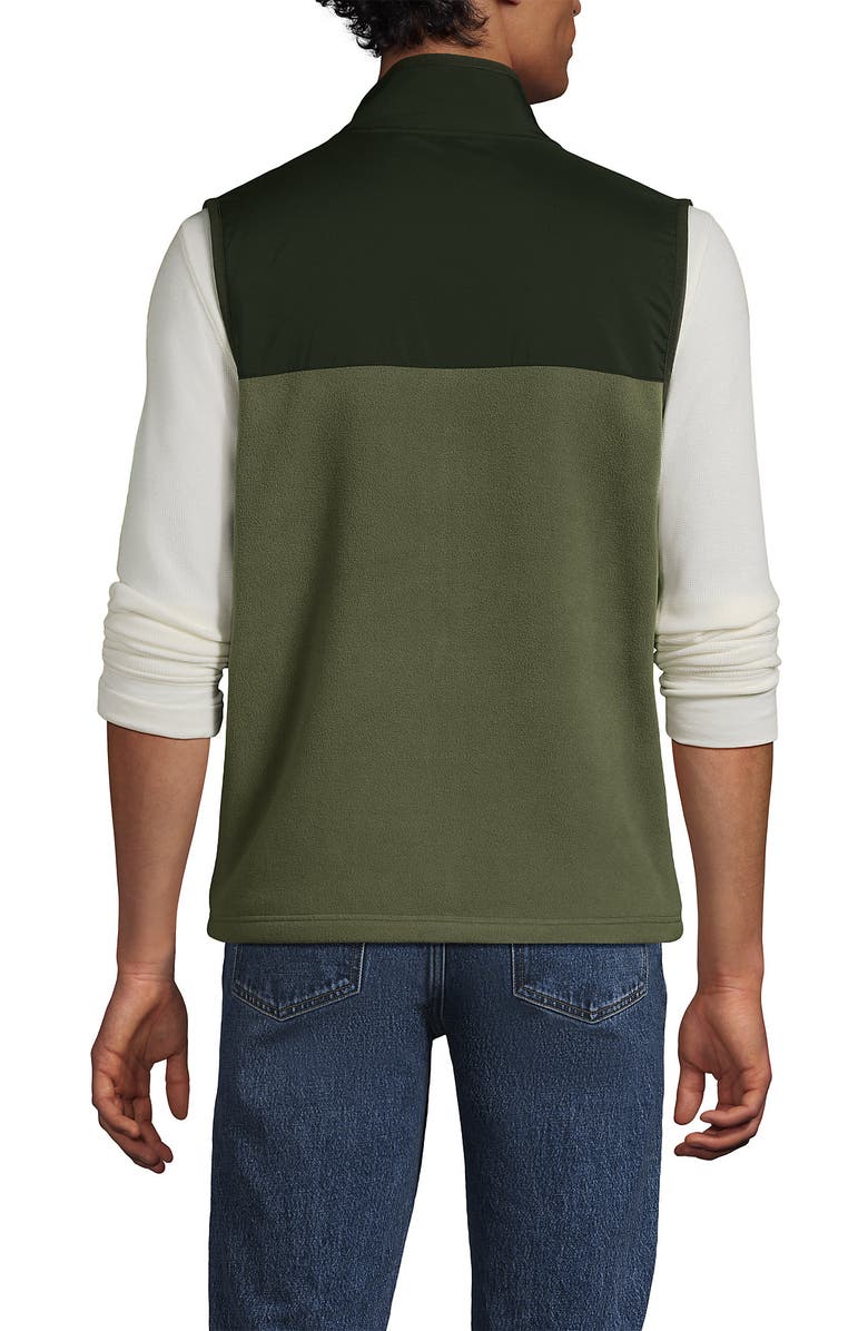 Lands' End Anyweather RainDefense Fleece Vest, Alternate, color, River Stone Green
