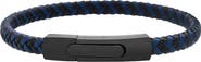 GEOFFREY BEENE Men's Braided Leather Bracelet