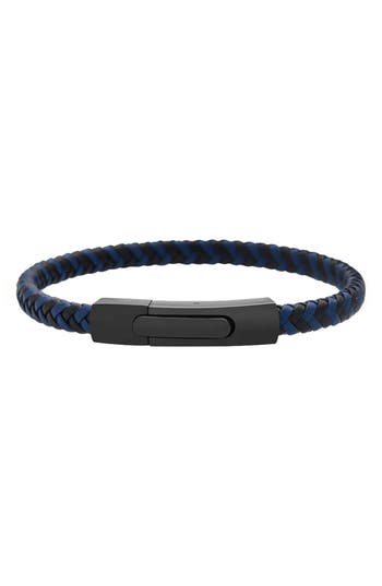 Geoffrey Beene Braided Leather Bracelet