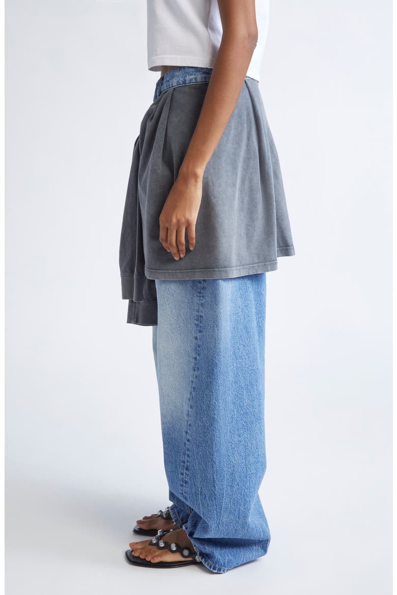 Pre-styled Balloon Leg Jeans, Alternate, color, VINTAGE MARBLED BLUE