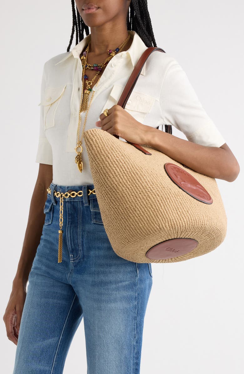 Chloé Large Horse Medal Basket Bag, Alternate, color,