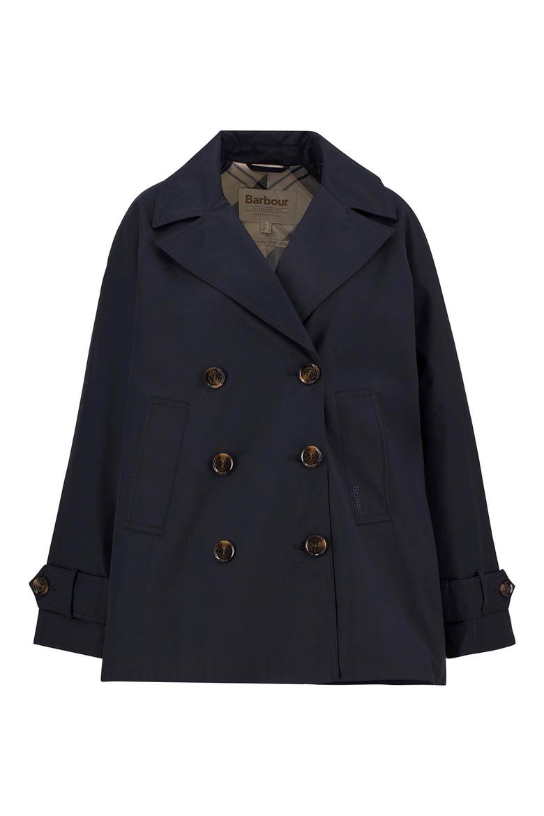 Maisy Showerproof Double Breasted Jacket, Alternate, color, DARK NAVY