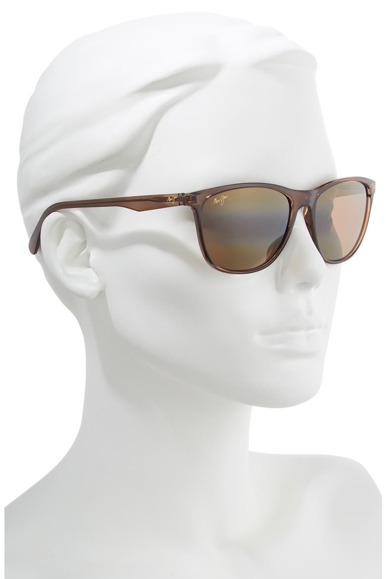 Sugar Cane 57mm Polarized Square Sunglasses, Alternate, color, TRANSPARENT MOCHA/ HCL BRONZE