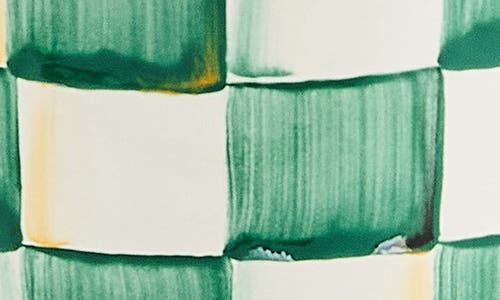 Mackenzie-childs Mackenzie Childs Emerald Check Pedestal Vase In Green
