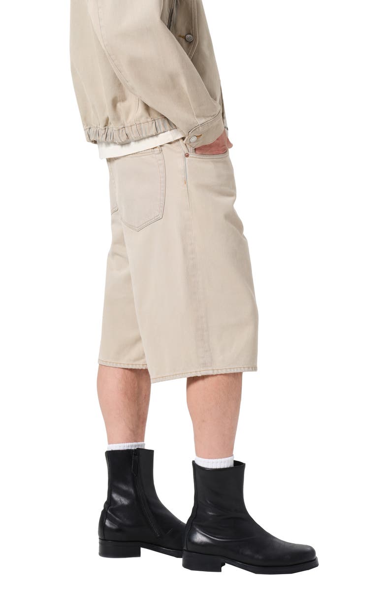 AGOLDE Fusion Slouchy Denim Skater Shorts, Alternate, color, Burnished Khaki Md Khaki Wsh