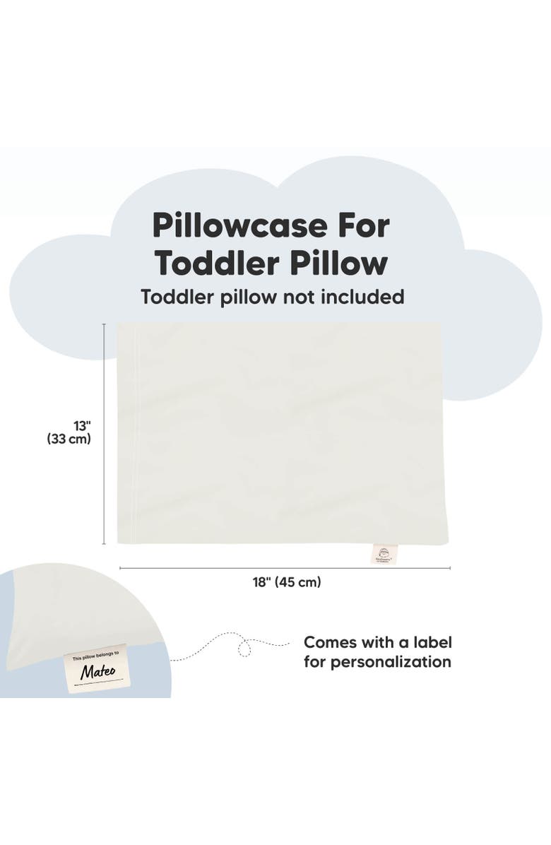 KeaBabies Printed Toddler Pillowcase 13X18", Alternate, color, Pearl Gray