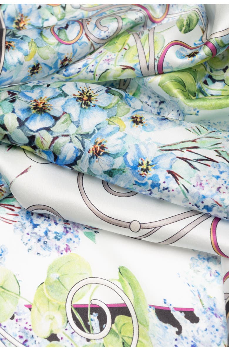 Elizabetta Lilla - Long Satin Silk Scarf for Women, Alternate, color, Blue