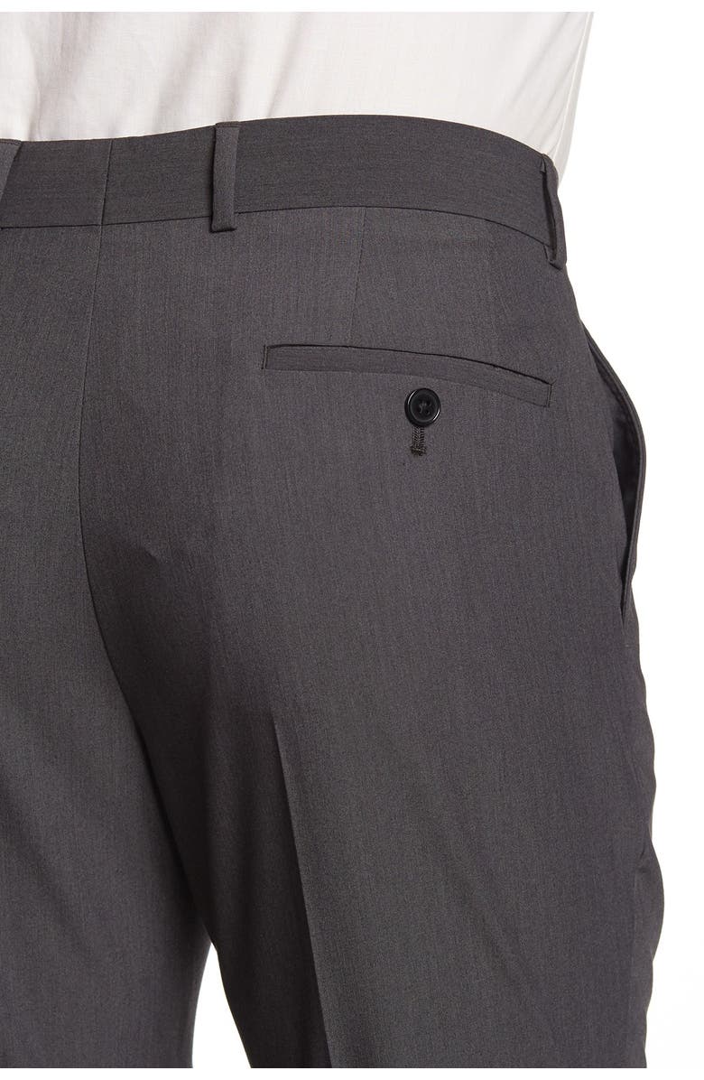 SAVILE ROW CO Brixton Grey Solid Two Button Notch Lapel Extra Trim Suit, Alternate, color, Grey