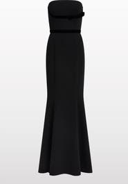 Jenny Packham Pamela Bow-Detail Strapless Maxi Dress